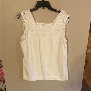 White Sleeveless Crochet Top